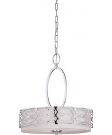Nuvo Lighting 60/4620 Harlow 3 Light Pendant with Slate Gray Fabric Shade