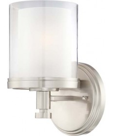 Nuvo Lighting 60/4641 Decker 1 Light Vanity Fixture with Clear & Frosted Glass