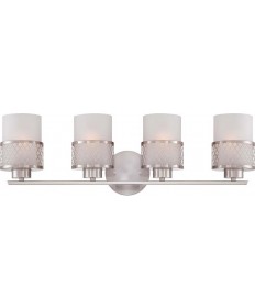 Nuvo 60/4684 Nuvo Lighting Fusion 4 Light Vanity Frosted Glass Brushed Nickel