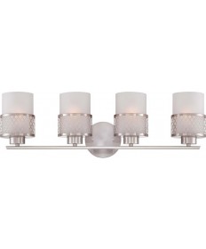 Nuvo 60/4684 Nuvo Lighting Fusion 4 Light Vanity Frosted Glass Brushed Nickel
