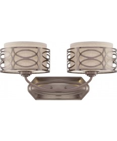 Nuvo Lighting 60/4722 Harlow 2 Light Vanity Fixture with Khaki Fabric Shades