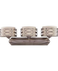 Nuvo Lighting 60/4723 Harlow 3 Light Vanity Fixture with Khaki Fabric Shades