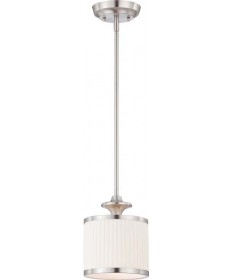 Nuvo Lighting 60/4738 Candice 1 Light Mini Pendant with Pleated White Shade