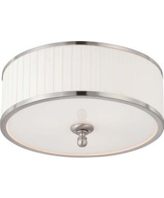 Nuvo Lighting 60/4741 Candice 3 Light Flush Dome Fixture with Pleated White Shade