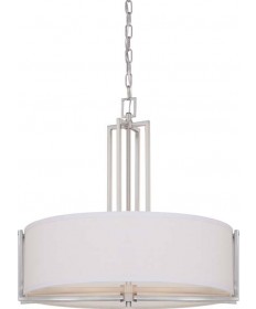 Nuvo Lighting 60/4756 Gemini 4 Light Pendant with Slate Gray Fabric Shade