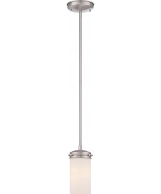 Nuvo Lighting 60/485 Polaris ES 1 Light Mini Pendant- w/ White Opal