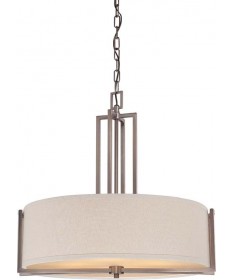 Nuvo Lighting 60/4856 Gemini 4 Light Pendant with Khaki Fabric Shade