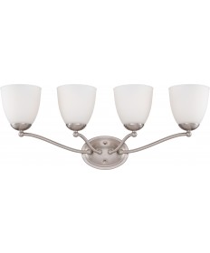 Nuvo Lighting 60/5034 Patton 4 Light Vanity Fixture with Frosted Glass