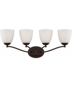 Nuvo Lighting 60/5134 Patton 4 Light Vanity Fixture with Frosted Glass