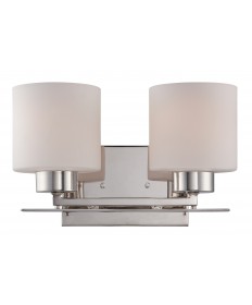 Nuvo Lighting 60/5202 Parallel 2 Light Vanity Fixture with Etched Opal