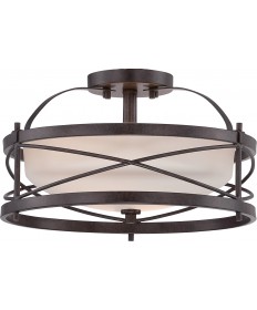 Nuvo Lighting 60/5335 Ginger 2 Light Semi Flush with Etched Opal Glass