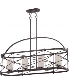 Nuvo Lighting 60/5338 Ginger 4 Light Island Pendant with Etched Opal