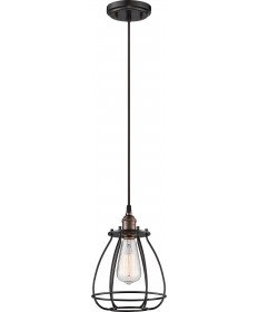 Nuvo Lighting 60/5501 Vintage 1 Light Caged Pendant Vintage Lamp