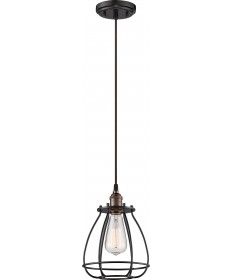 Nuvo Lighting 60/5501 Vintage 1 Light Caged Pendant Vintage Lamp