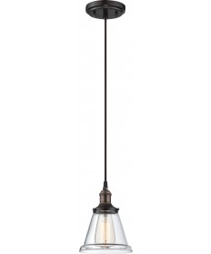 Nuvo Lighting 60/5502 Vintage 1 Light Pendant with Clear Glass Vintage