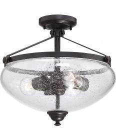 Nuvo Lighting 60/5544 Laurel 3 Light Semi Flush with Clear Seeded