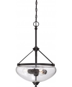 Nuvo Lighting 60/5547 Laurel 3 Light Pendant with Clear Seeded Glass