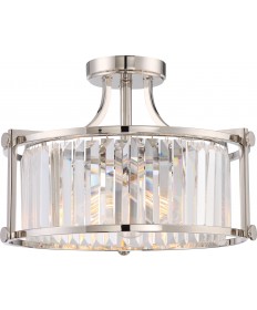 Nuvo Lighting 60/5763 Krys 3 Light Crystal Semi Flush Fixture with 60w