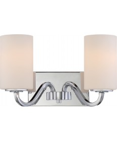 Nuvo Lighting 60/5802 Willow 2 Light Vanity Fixture with White Glass