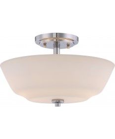 Nuvo Lighting 60/5806 Willow 2 Light Semi Flush Fixture with White