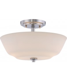 Nuvo Lighting 60/5806 Willow 2 Light Semi Flush Fixture with White
