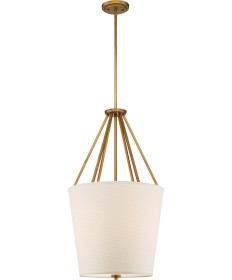 Nuvo Lighting 60/5844 3 Light Seneca 17" Pendant Natural Brass Finish