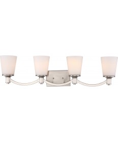 Nuvo Lighting 60/5874 Laguna 4 Light Vanity Brushed Nickel with White