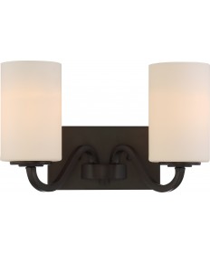 Nuvo Lighting 60/5902 Willow 2 Light Vanity Fixture with White Glass