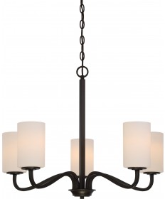 Nuvo Lighting 60/5905 Willow 5 Light Hanging Fixture with White Glass