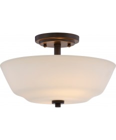 Nuvo Lighting 60/5906 Willow 2 Light Semi Flush Fixture with White