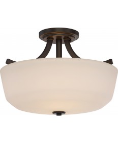 Nuvo Lighting 60/5926 Laguna 2 Light Semi Flush with White Glass