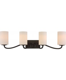 Nuvo Lighting 60/5971 Willow 4 Light Vanity Forest Bronze with White