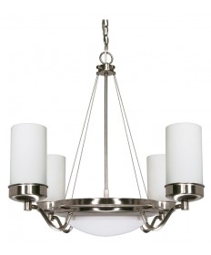 Nuvo Lighting 60/607 Polaris 6 Light 29 inch Chandelier with Satin Frosted Glass Shades