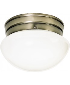 Nuvo Lighting 60/6114 1 Light 8" Flush Mount Small White Mushroom