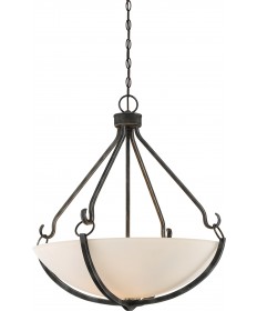 Nuvo Lighting 60/6125 4 Light Sherwood Pendant Iron Black with Brushed