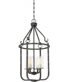 Nuvo Lighting 60/6127 4 Light Sherwood Caged Pendant Iron Black with