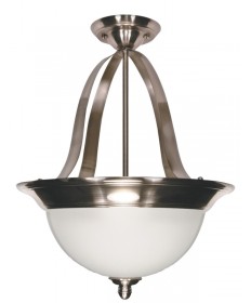Nuvo Lighting 60/621 Palladium 3 Light 16 inch Pendant (Convertible) with Satin Frosted Glass Shades