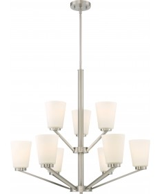 Nuvo Lighting 60/6249 Nome 9 Light Chandelier Fixture Brushed Nickel