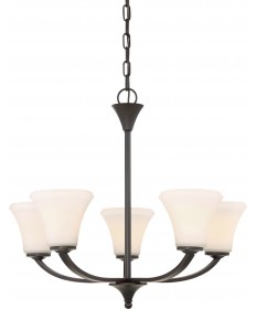 Nuvo Lighting 60/6305 Fawn 5 Light Chandelier Fixture Mahogany Bronze