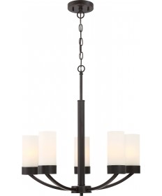 Nuvo Lighting 60/6325 Denver 5 Light Chandelier Fixture Mahogany