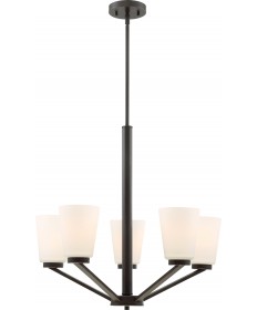 Nuvo Lighting 60/6346 Nome 5 Light Chandelier Fixture Mahogany Bronze
