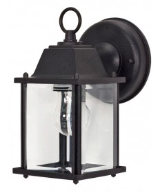 Nuvo Lighting 60/638 1 Light 9 inch Wall Lantern Cube Lantern with Clear Beveled Glass