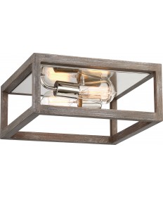 Nuvo Lighting 60/6482 Bliss 2 Light Flush Mount Driftwood Finish with