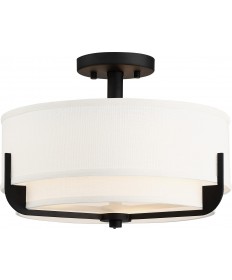 Nuvo Lighting 60/6545 Frankie 3 Light Semi-Flush Aged Bronze Finish