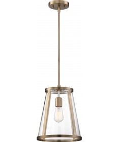 Nuvo Lighting 60/6697 Bruge 1 Light Pendant Fixture Burnished Brass