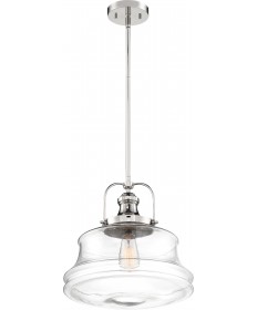 Nuvo Lighting 60/6758 Basel 1 Light Pendant Fixture Polished Nickel