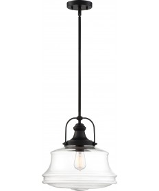 Nuvo Lighting 60/6759 Basel 1 Light Pendant Fixture Aged Bronze Finish