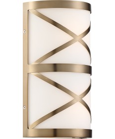Nuvo Lighting 60/6842 Sylph 2 Light Vanity Burnished Brass Finish with