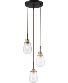 Nuvo Lighting 60/6853 Toleo 3 Light Chandelier Black Finish with
