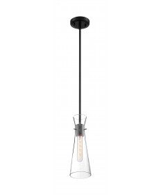 Nuvo Lighting 60/6878 Bahari 1 Light Mini Pendant Fixture Black Finish